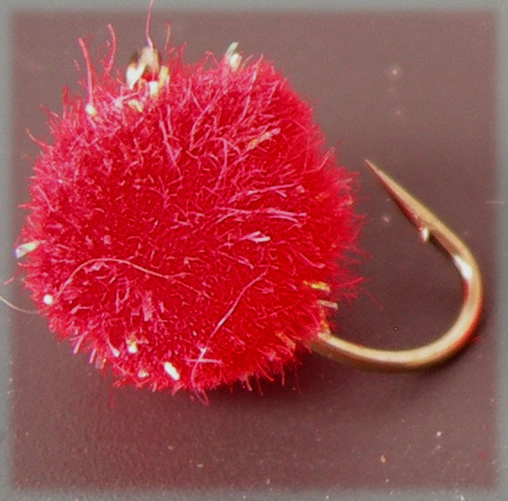 Bling Globug DeepDarkRed trout fly