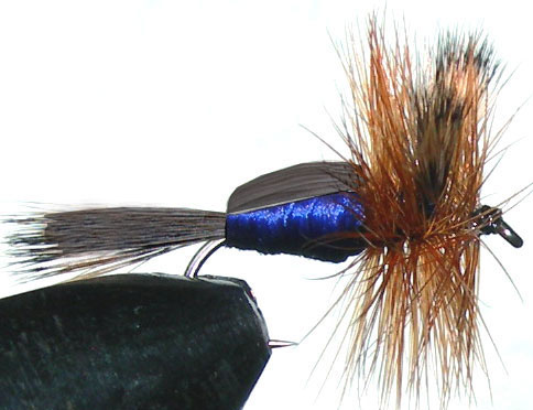 Blowfly Humpy black&brown trout fly