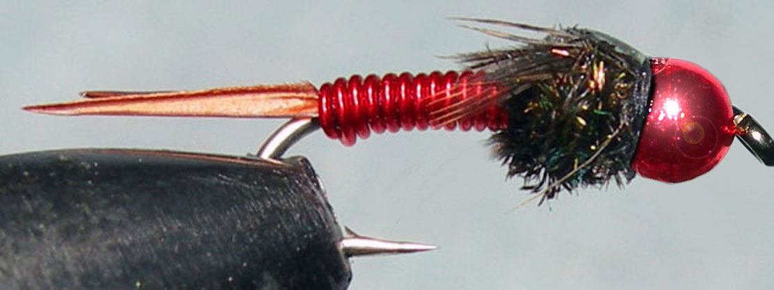 Tungsten Metallic Redbead Red Copperjohn trout fly