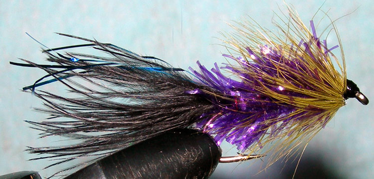 Woolly Bugger 3XL olive&purpleESTAZ trout fly